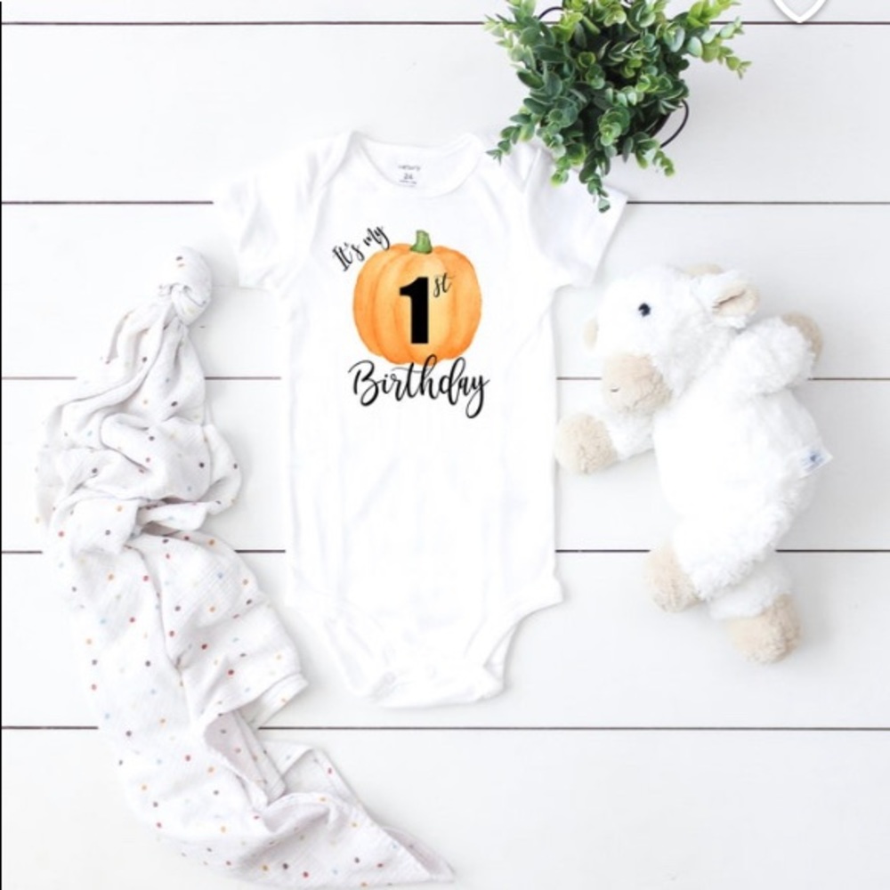 First birthday pumpkin long sleeve shirt